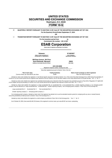 Thumbnail ESAB 10-Q Quarterly Report FY2024 