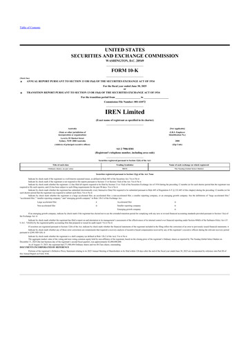 Thumbnail IREN (Iris Energy) 10-K Annual Report 2025