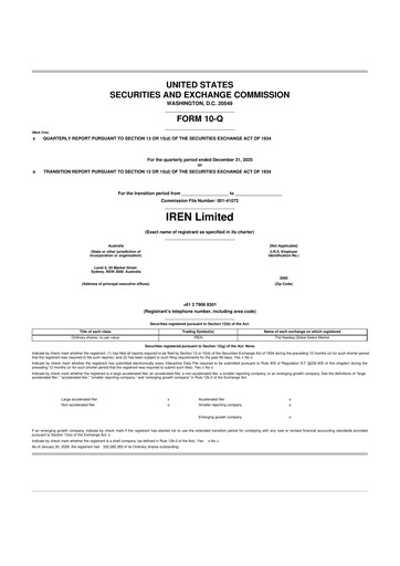Thumbnail IREN (Iris Energy) 10-Q Quarterly Report FY2026 