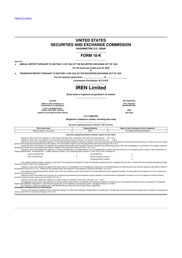Thumbnail IREN (Iris Energy) 10-K Annual Report 2026