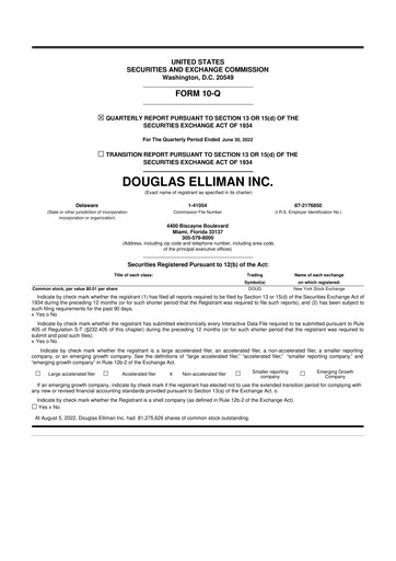 Thumbnail Douglas Elliman 10-Q Quarterly Report FY2022 