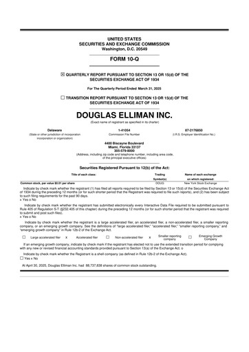 Thumbnail Douglas Elliman 10-Q Quarterly Report FY2025 