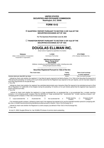 Miniature Douglas Elliman 10-Q Rapport trimestriel 2026 