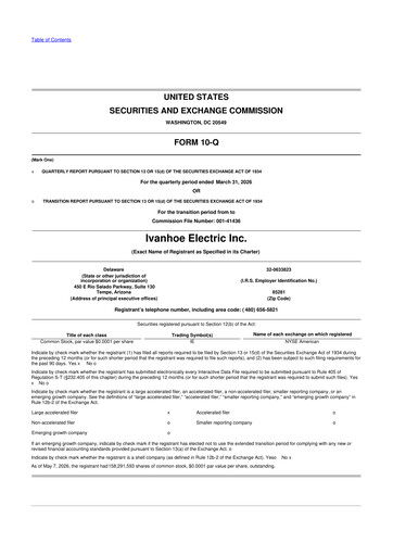 Thumbnail Ivanhoe Electric 10-Q Quarterly Report FY 