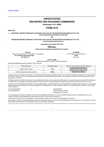 Thumbnail TPG Inc. 10-Q Quarterly Report FY2024 