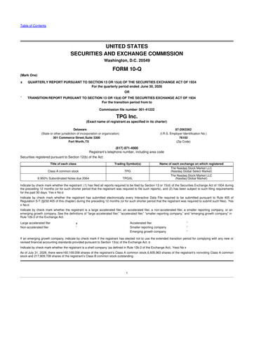 Thumbnail TPG Inc. 10-Q Quarterly Report FY2026 