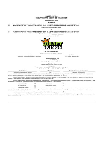 Thumbnail DraftKings 10-Q Quarterly Report FY2022 