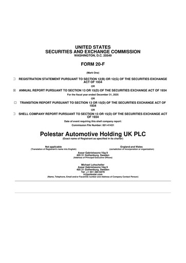 Miniature Polestar 20-F Rapport annuel 
