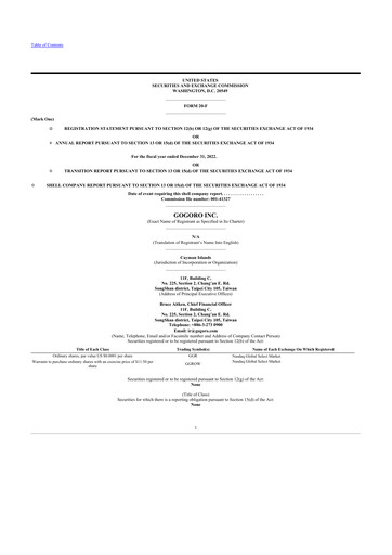 Thumbnail Gogoro 20-F Annual Report 2022