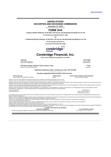 Thumbnail Corebridge Financial 10-K Annual Report 2022