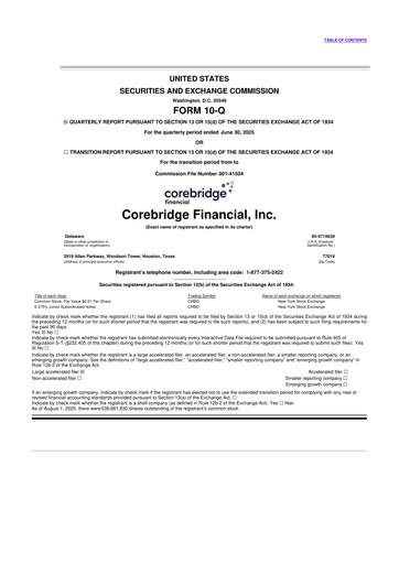 Thumbnail Corebridge Financial 10-Q Quarterly Report FY2025 