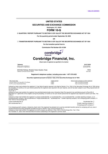 Thumbnail Corebridge Financial 10-Q Quarterly Report FY2025 