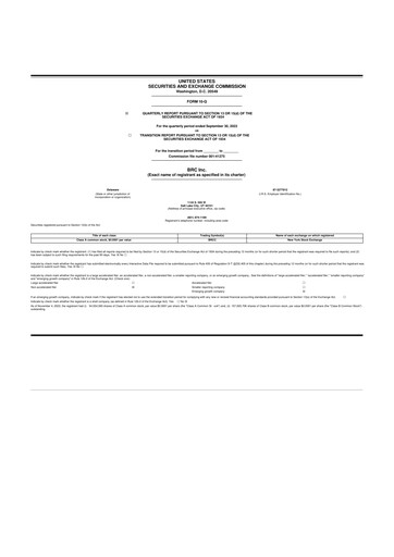 Thumbnail Black Rifle Coffee Company (BRCC) 10-Q Quarterly Report FY2022 