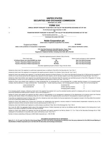 Thumbnail Noble Corporation
 10-K Annual Report 2025