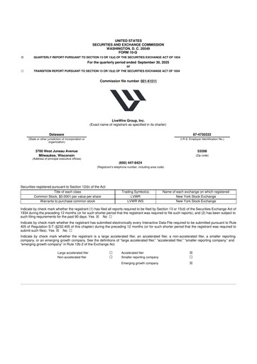 Miniature LiveWire Group 10-Q Rapport trimestriel 2025 