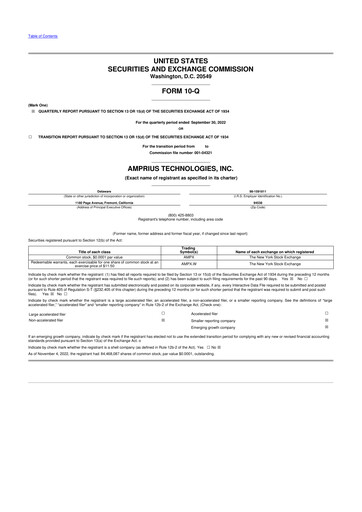 Miniature Amprius Technologies 10-Q Rapport trimestriel 2022 