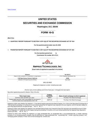 Miniature Amprius Technologies 10-Q Rapport trimestriel 2026 