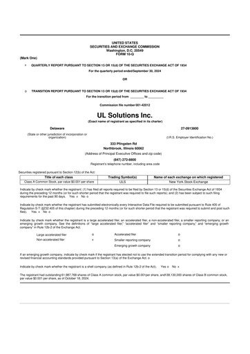 Thumbnail UL Solutions 10-Q Quarterly Report FY2024 