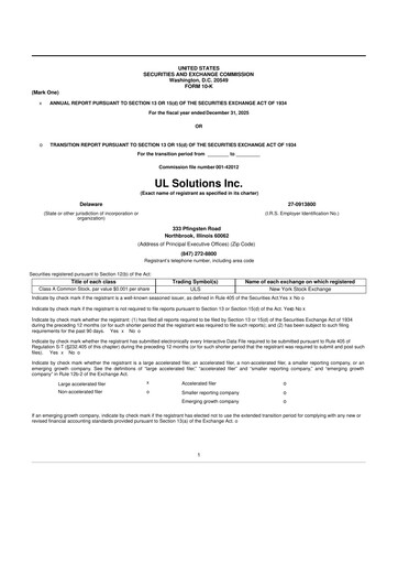 Thumbnail UL Solutions 10-K Annual Report 2025