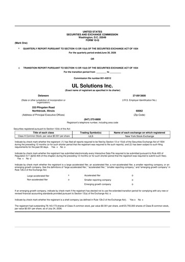 Thumbnail UL Solutions 10-Q Quarterly Report FY2026 