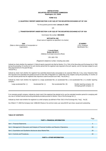 Thumbnail Netcapital 10-Q Quarterly Report FY 