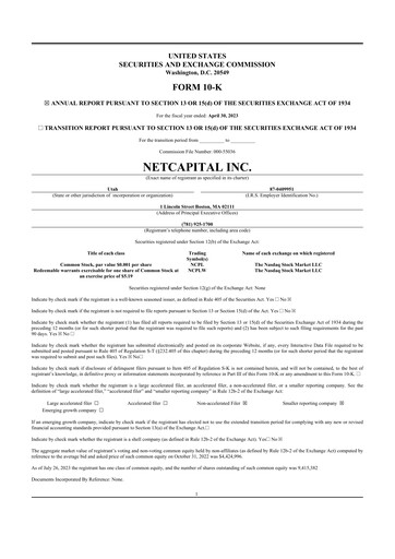 Thumbnail Netcapital 10-K Annual Report 2023