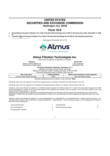 Thumbnail Atmus Filtration Technologies 10-K Annual Report 2025