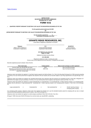 Thumbnail Granite Ridge Resources 10-Q Quarterly Report FY2023 