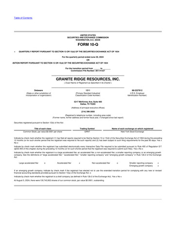 Thumbnail Granite Ridge Resources 10-Q Quarterly Report FY2024 