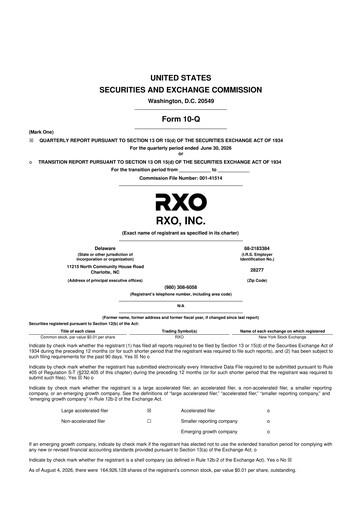 Thumbnail RXO 10-Q Quarterly Report FY2026 