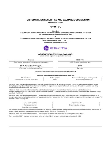 Thumbnail GE HealthCare Technologies 10-Q Quarterly Report FY2024 