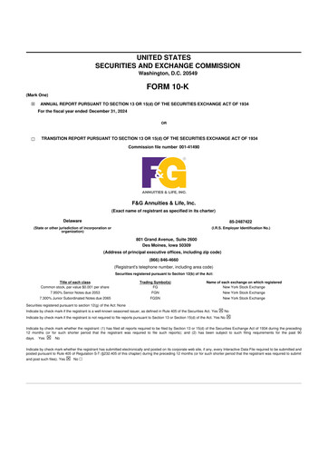 Thumbnail F&G Annuities & Life, Inc. 10-K Annual Report 2024