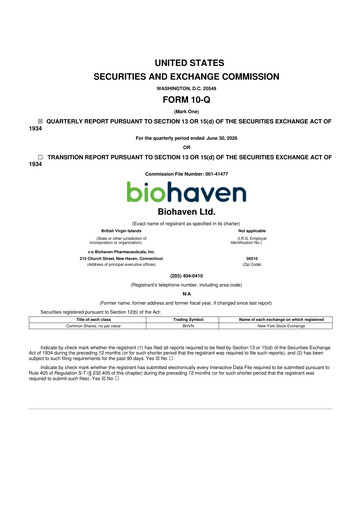 Thumbnail Biohaven 10-Q Quarterly Report FY2026 