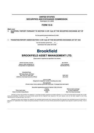 Thumbnail Brookfield Asset Management 10-Q Quarterly Report FY2025 