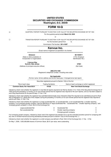 Thumbnail Kenvue 10-Q Quarterly Report FY 