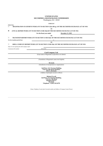 Thumbnail CoolCo (Cool Company) 20-F Annual Report 2022