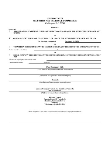 Thumbnail CoolCo (Cool Company) 20-F Annual Report 2023