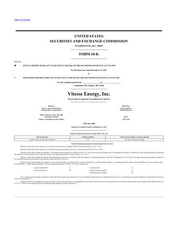 Thumbnail Vitesse Energy 10-K Annual Report 2022