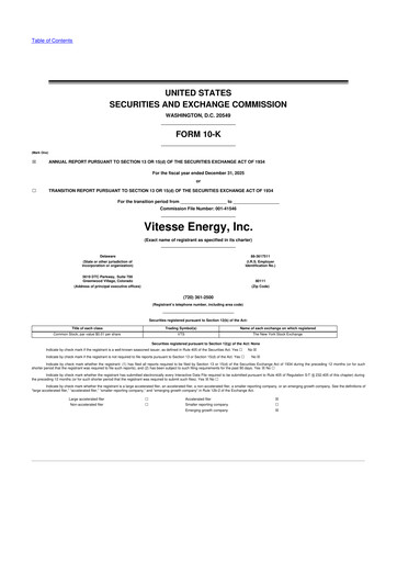 Thumbnail Vitesse Energy 10-K Annual Report 2025