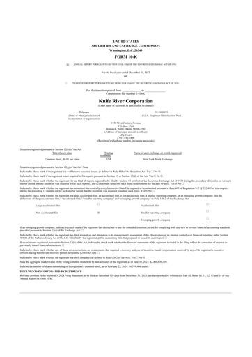 Thumbnail Knife River Corporation 10-K Annual Report 2023