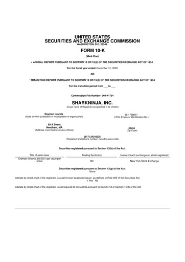 Miniature SharkNinja 10-K Rapport annuel 2025