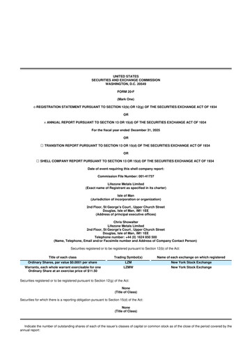Vorschaubild Lifezone Metals 20-F Jahresbericht 2025