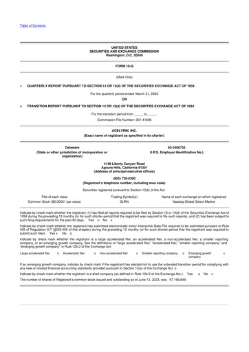 Thumbnail ACELYRIN 10-Q Quarterly Report FY2023 