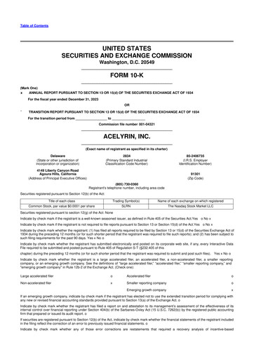 Vorschaubild ACELYRIN 10-K Jahresbericht 2023