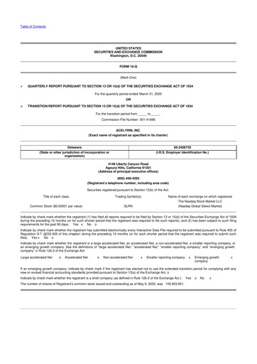 Thumbnail ACELYRIN 10-Q Quarterly Report FY2025 