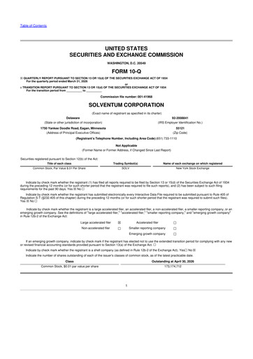 Miniature Solventum 10-Q Rapport trimestriel  