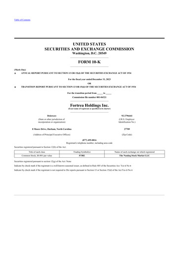 Vorschaubild Fortrea 10-K Jahresbericht 2023