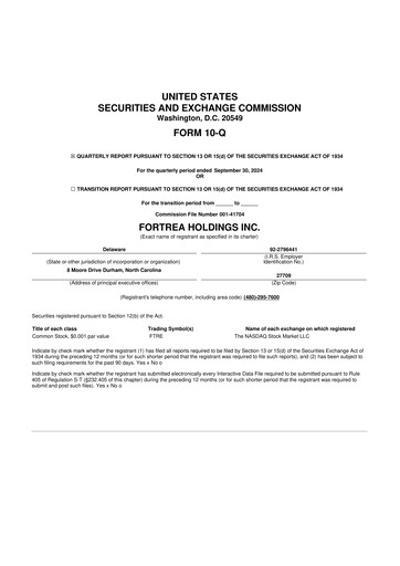 Thumbnail Fortrea 10-Q Quarterly Report FY2024 