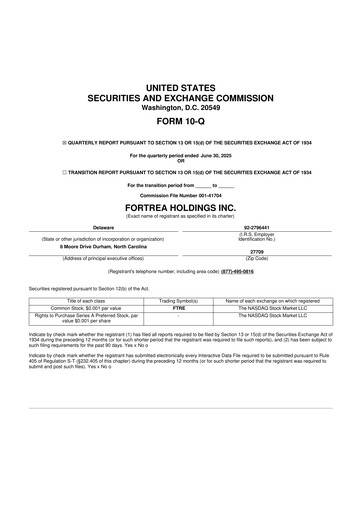 Thumbnail Fortrea 10-Q Quarterly Report FY2025 