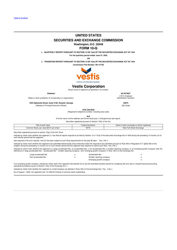 Thumbnail Vestis 10-Q Quarterly Report FY2025 